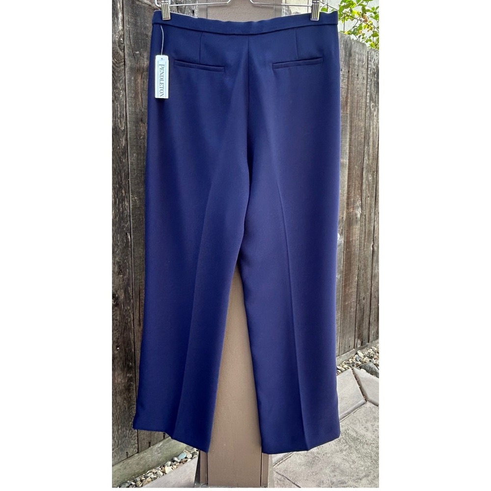 Pendleton Catalina Pants Women 10P Petite Navy Wide Leg Trousers NWT $128 - Picture 3 of 13